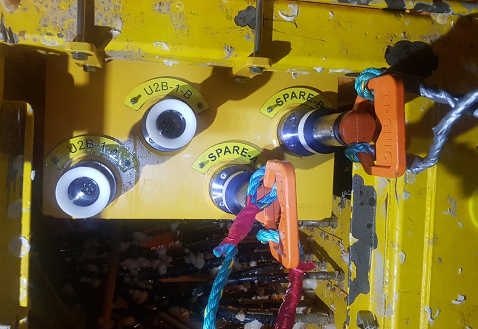 Terminated connectors on an installed unit
