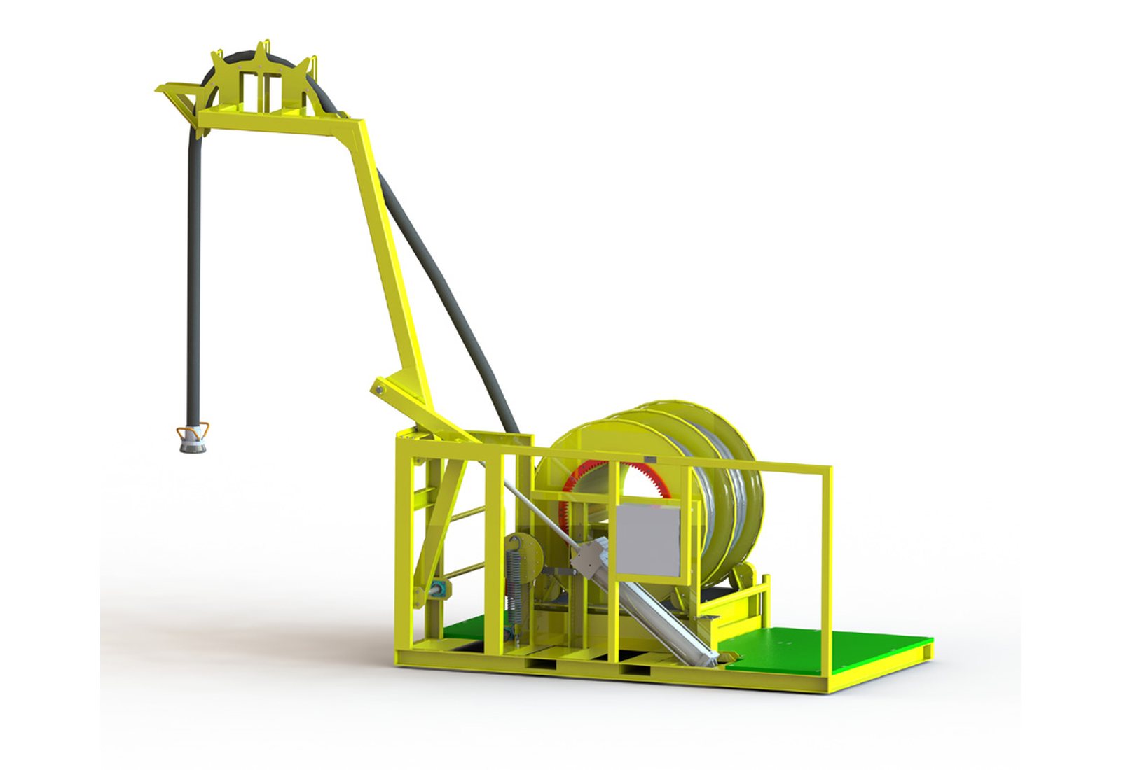 The common deployment mechanism with a reel fitted