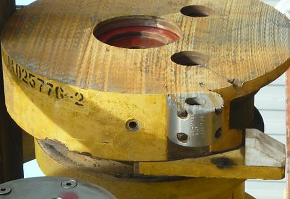 A subsea pressure cap after the diamond wire proving cut