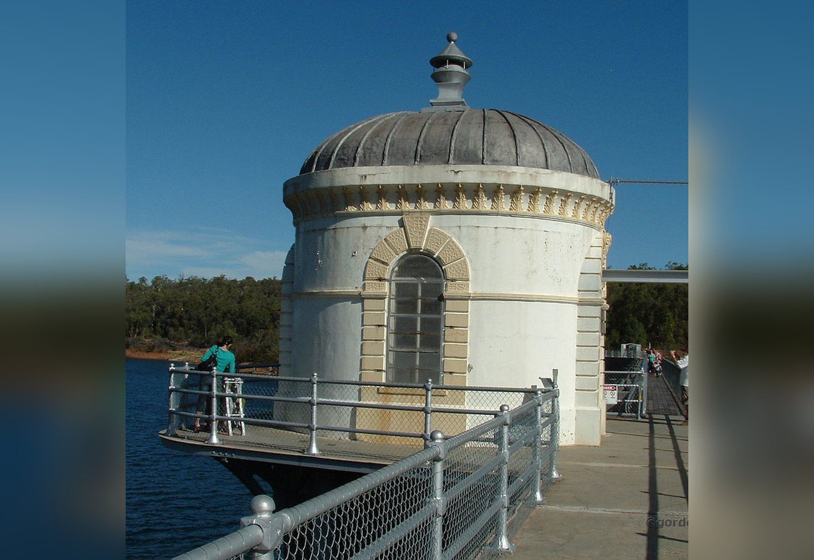 The heritage-listed round house at the top of the intake tower