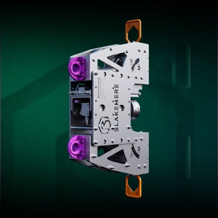 Render of a subsea drill frame with twin drive units.